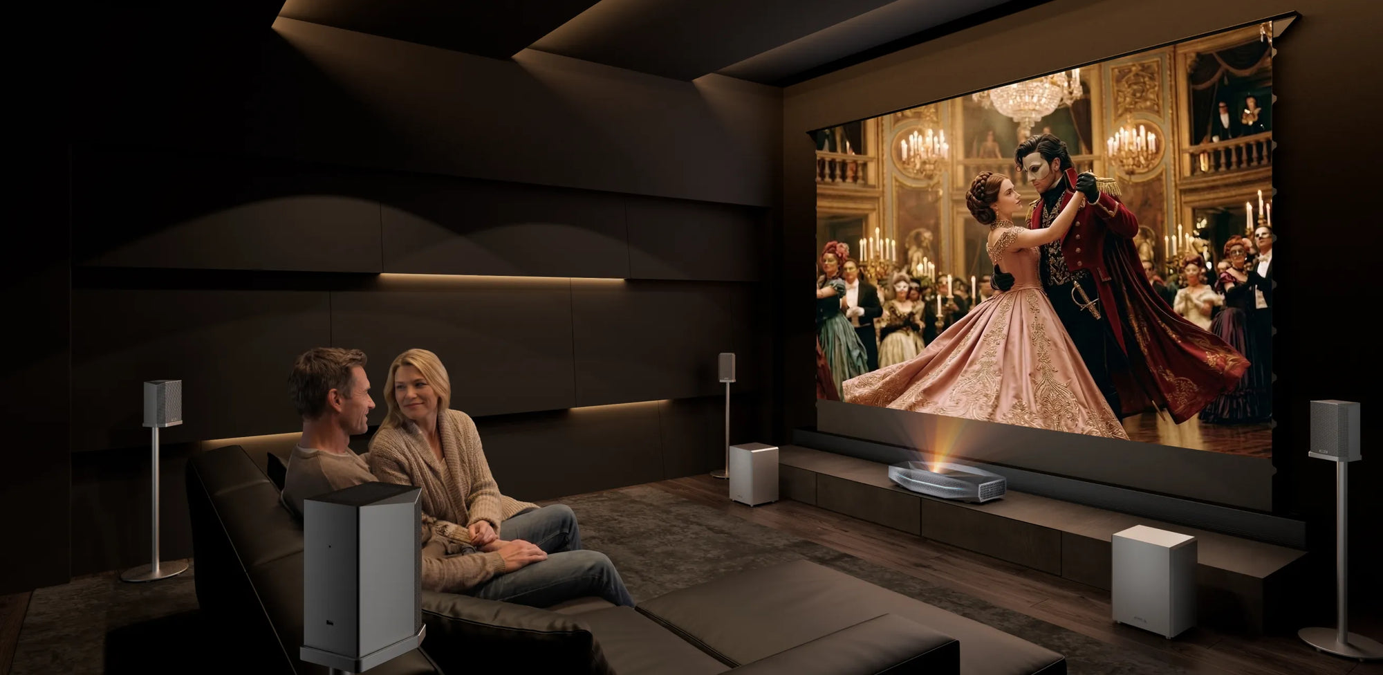 AWOL Vision Aetherion Ultrakurzdistanz Beamer für ein großes Heimkino-Erlebnis im Wohnzimmer
