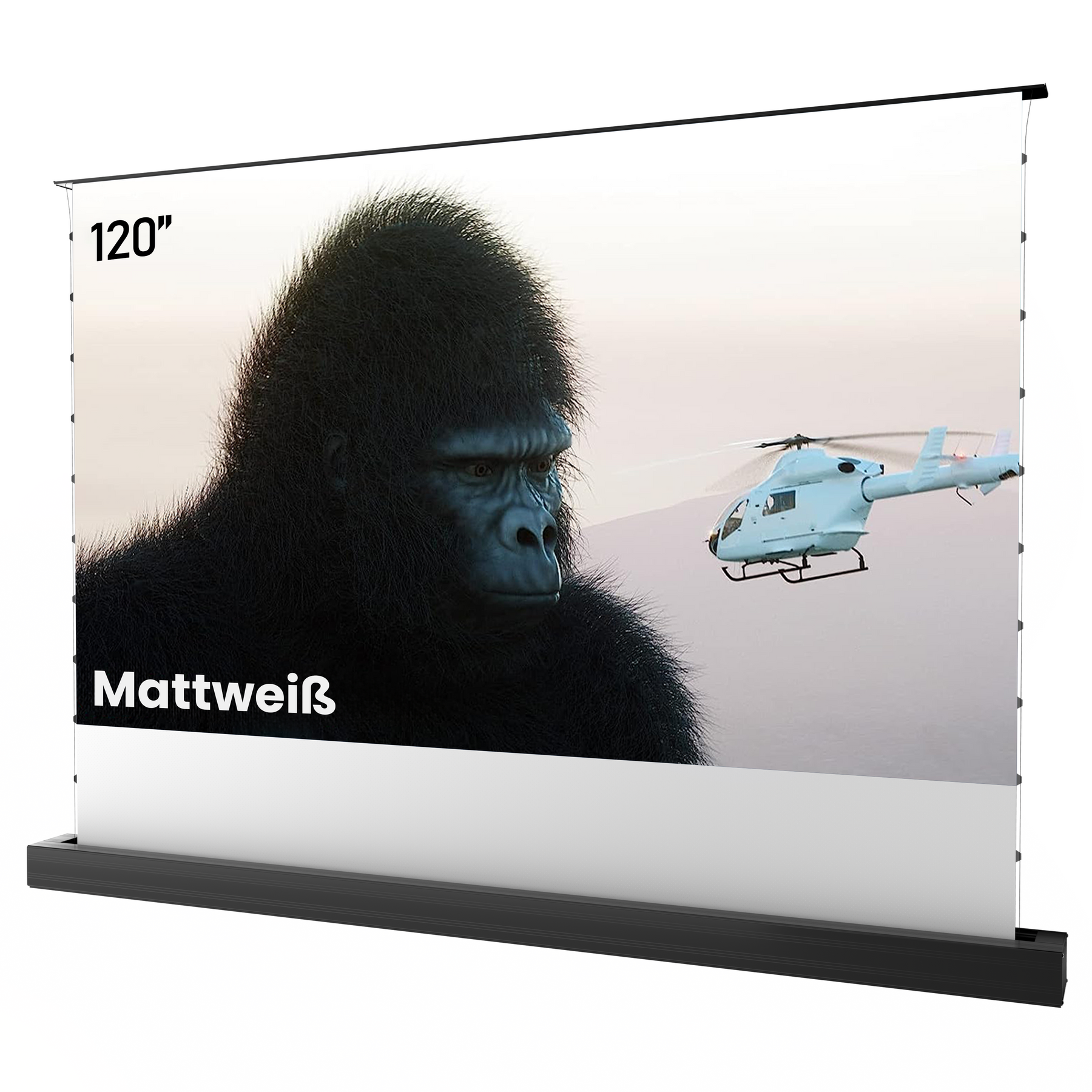 AWOL Vision 120 Zoll Mattweiße Leinwand für großformatiges Heimkinoerlebnis.