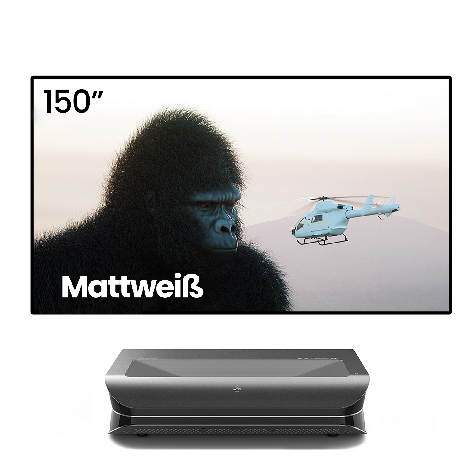 LTV-2500 + 100''-120'' Mattweiße Leinwand Paket