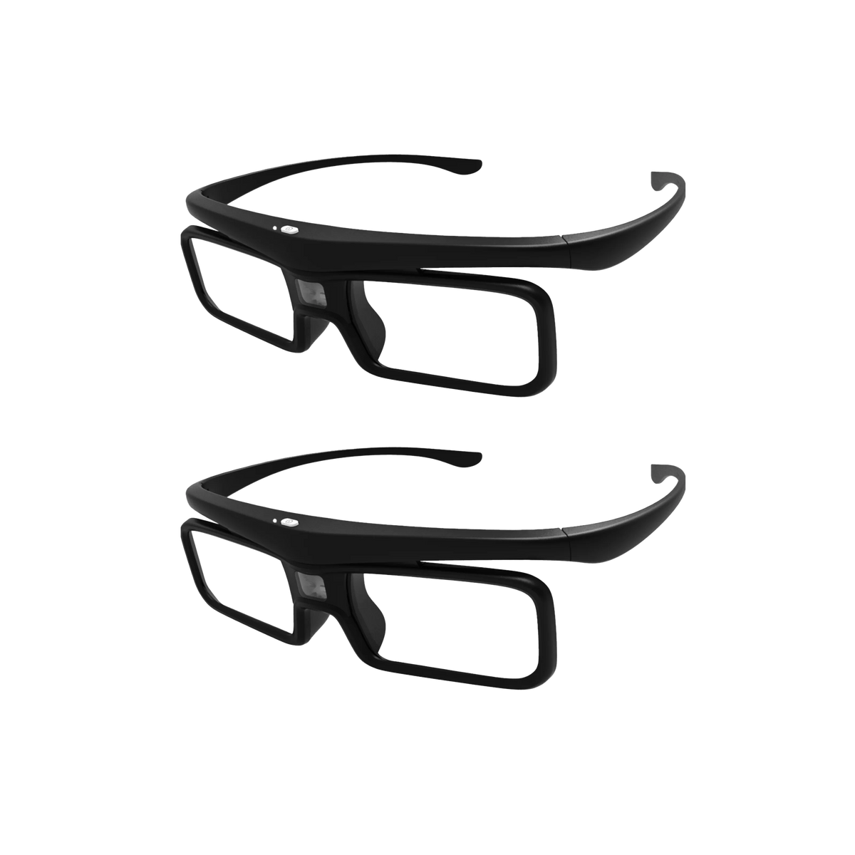3D Brille Set mit zwei leichten schwarzen Brillen für DLP Link Projektoren und Heimkino Anwendung.
