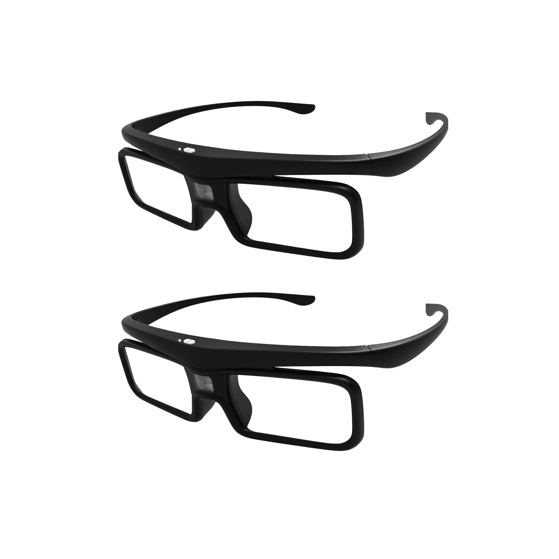 3D Brille Set mit zwei leichten schwarzen Brillen für DLP Link Projektoren und Heimkino Anwendung.