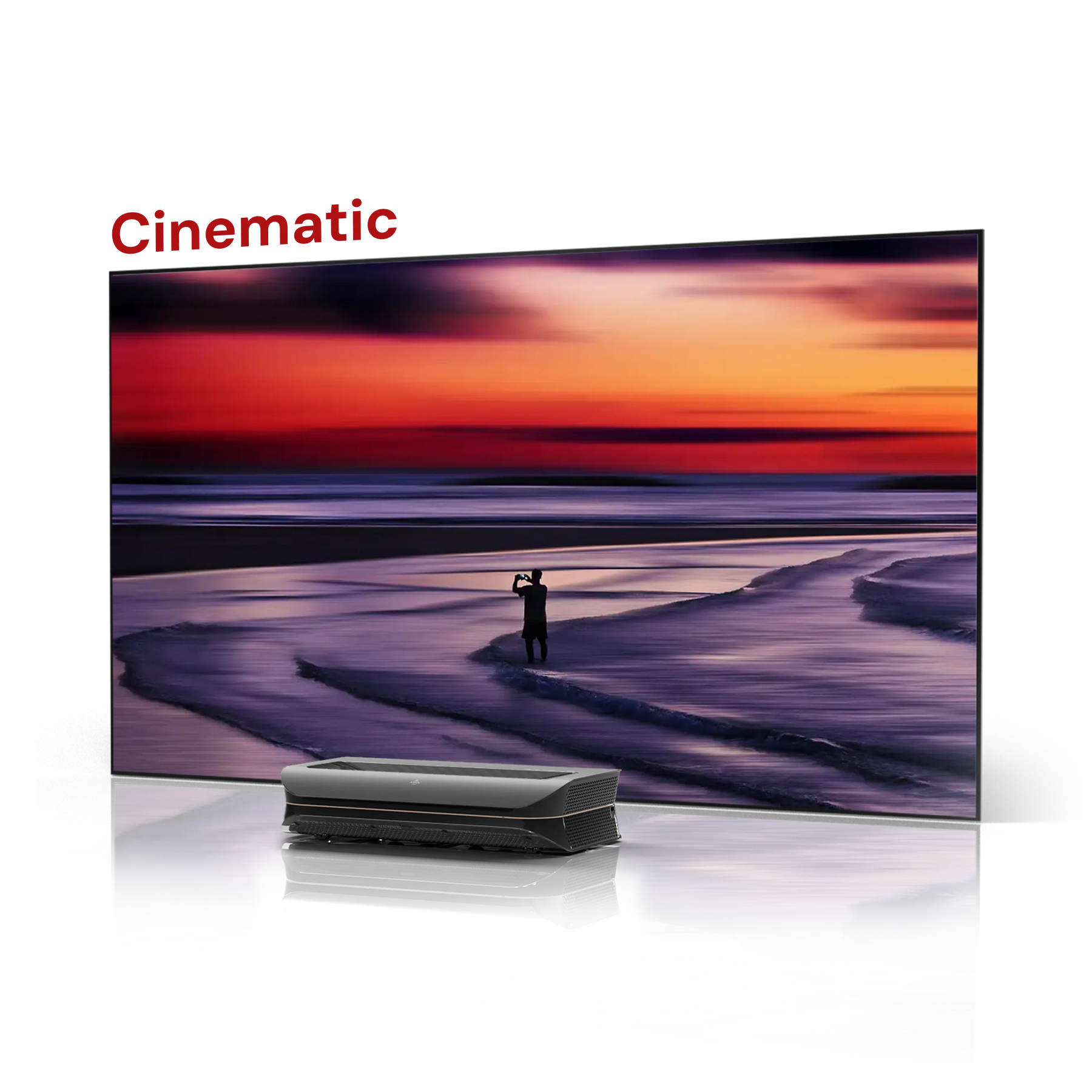 Der LTV-3000 Pro zeigt auf der Cinematic ALR Leinwand ein detailreiches Bild mit hoher Farbbrillanz bei dunkler Umgebung.