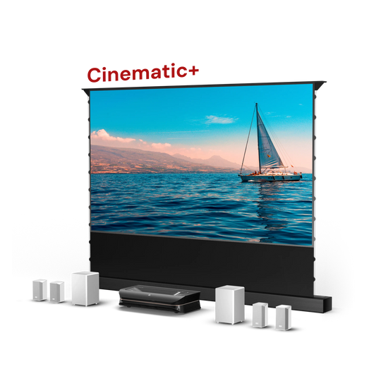 AWOL Theater 3000X Plus mit Cinematic+ ALR Leinwand und vollwertigem Soundsystem.