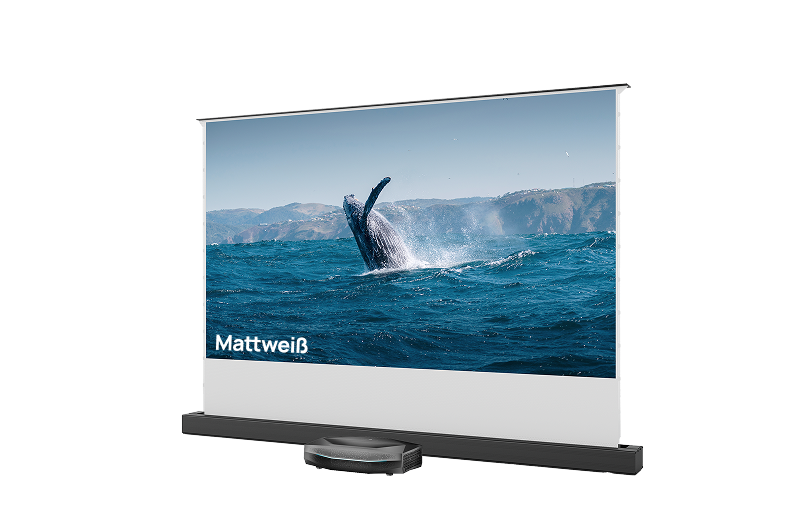 Aetherion Pro+100'' -120'' Mattweiße Bodenaufsteigende Leinwand Paket