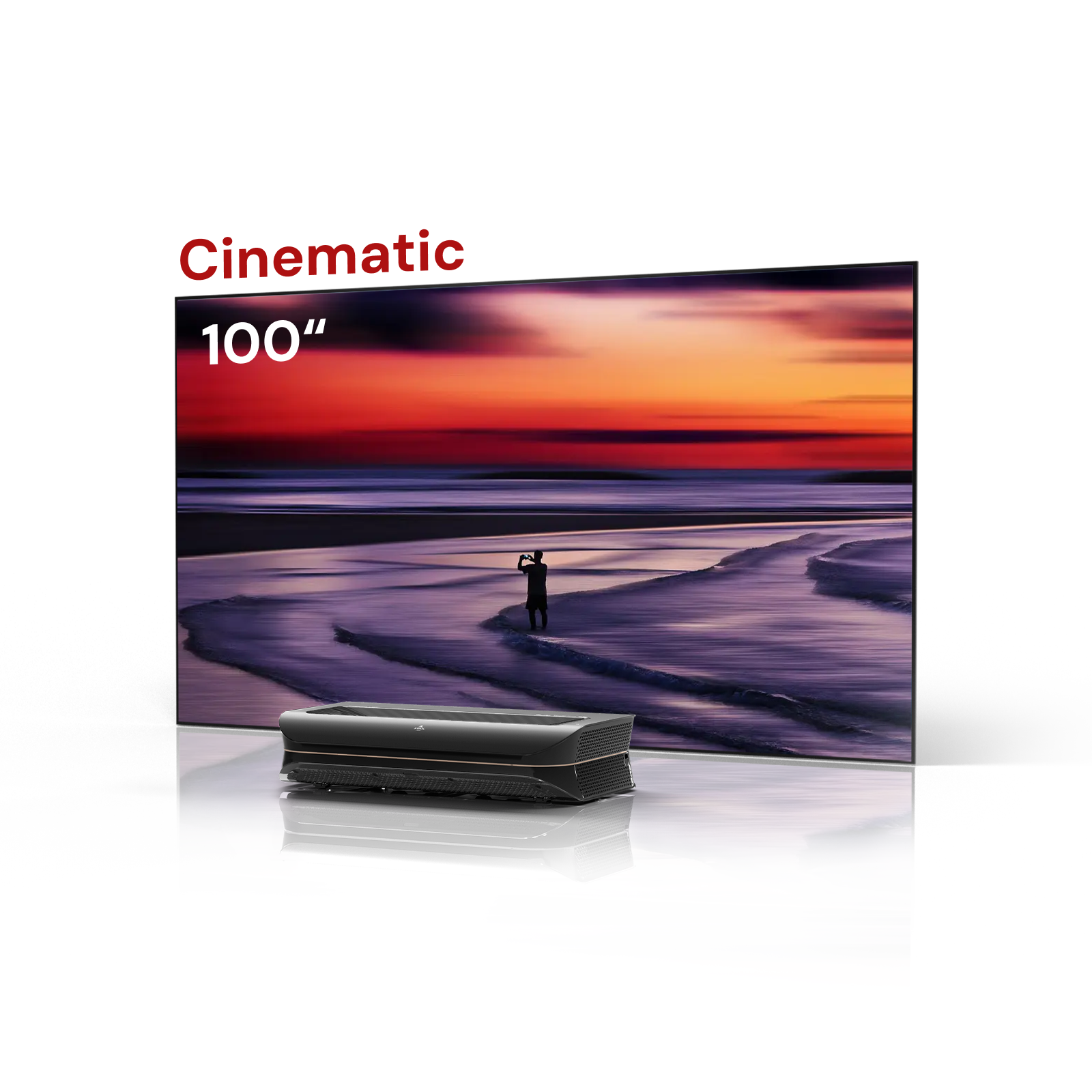 Die 100 Zoll Cinematic ALR Wandleinwand im LTV-3000 Pro Paket eignet sich perfekt für kleinere Räume mit hoher Bildqualität.