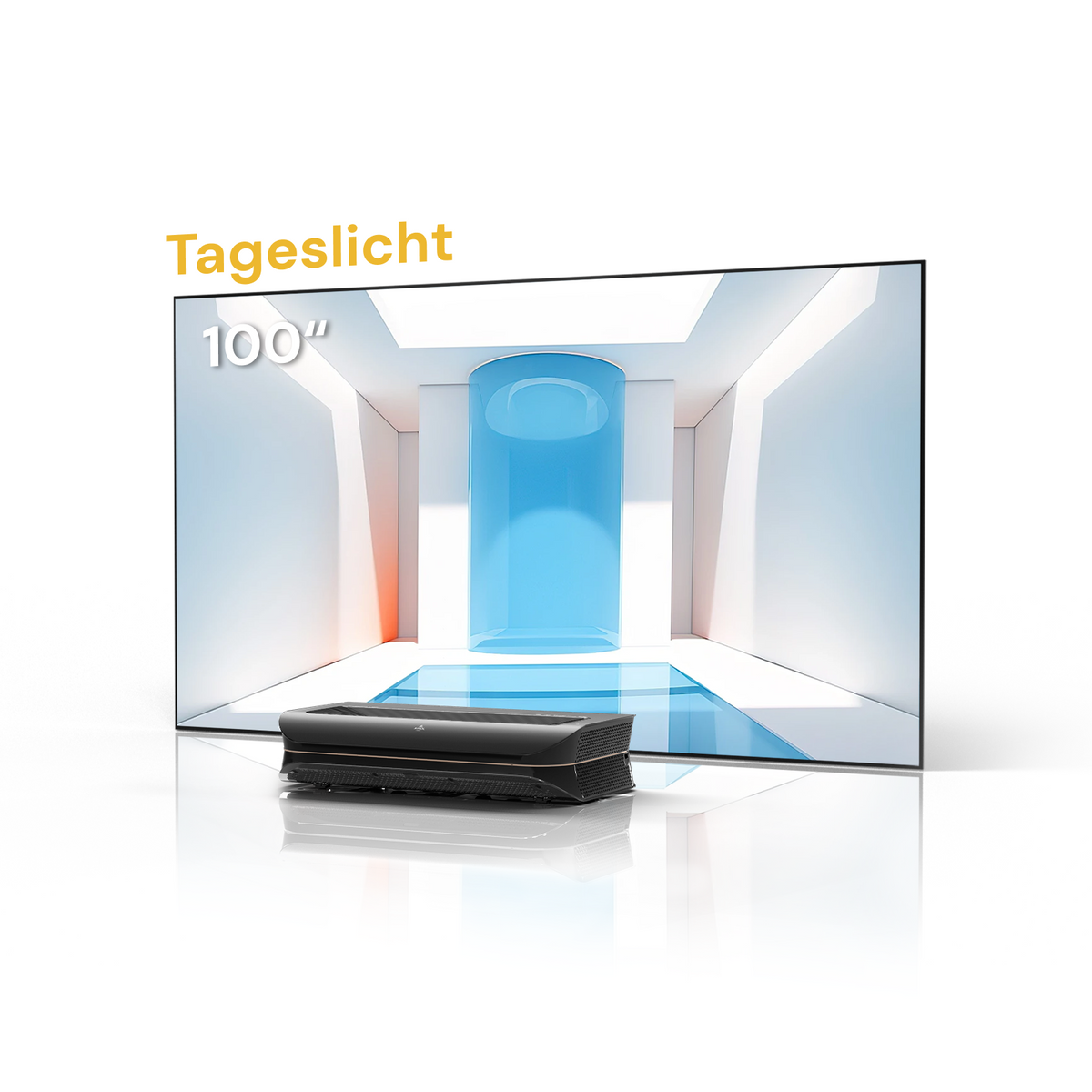 Das LTV 3000 Pro Paket mit einer 100 Zoll Tageslicht Fresnel ALR Leinwand eignet sich ideal für gut beleuchtete Wohnräume.