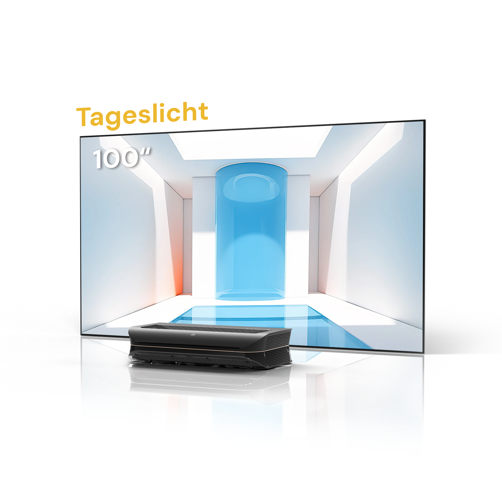 Das LTV 3000 Pro Paket mit einer 100 Zoll Tageslicht Fresnel ALR Leinwand eignet sich ideal für gut beleuchtete Wohnräume.