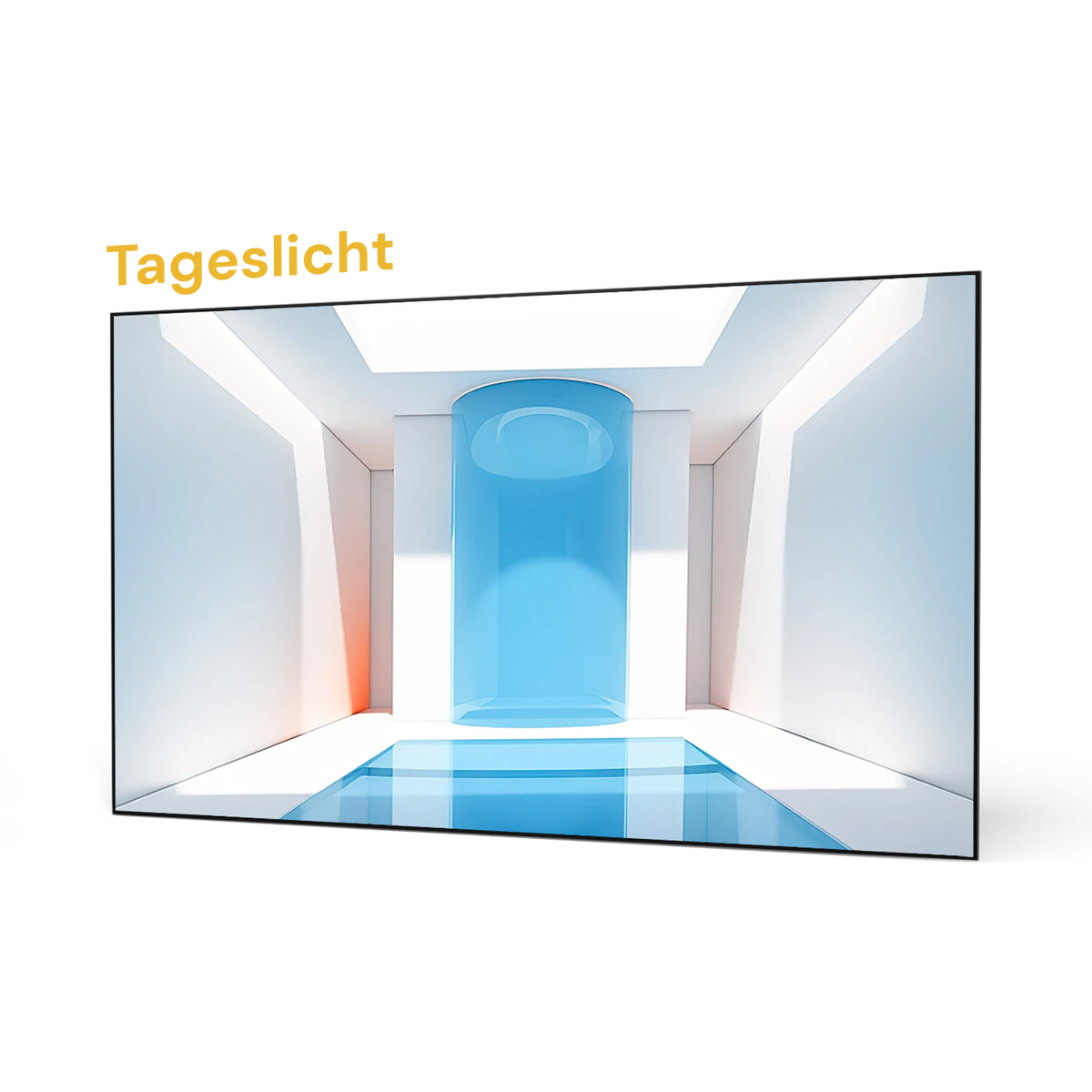 AWOL Vision Tageslicht Fresnel ALR Leinwand für helle Räume mit Lichtöffnung von oben.