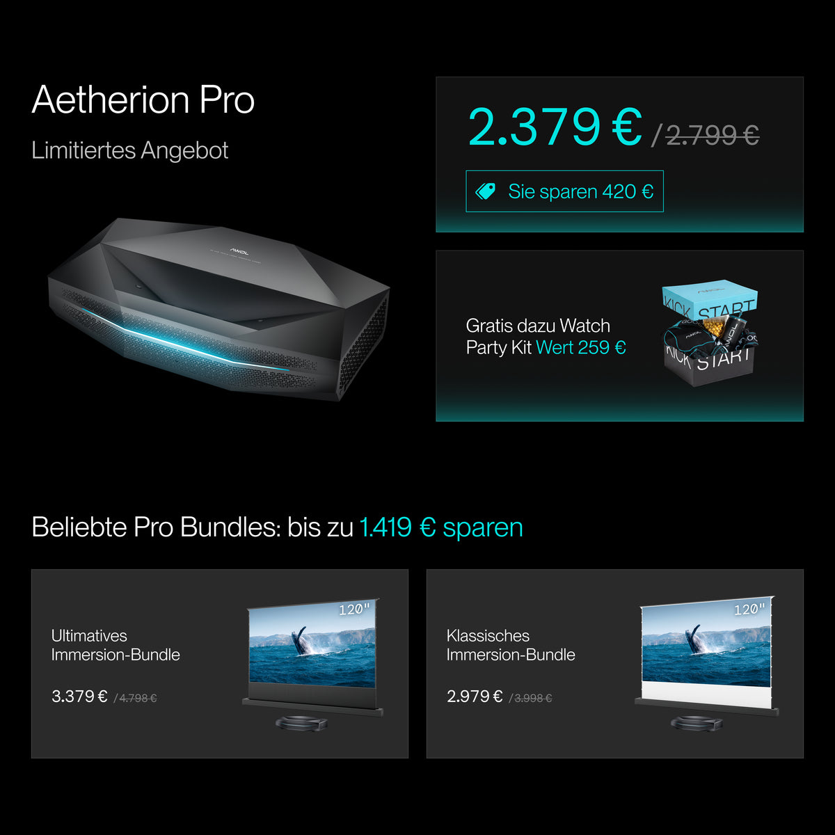 Aetherion Pro 4K RGB-Laser UST-Projektor