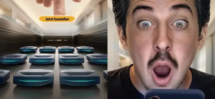Surprised man sees AWOL Vision Prime Day projector deals for a modern home theater