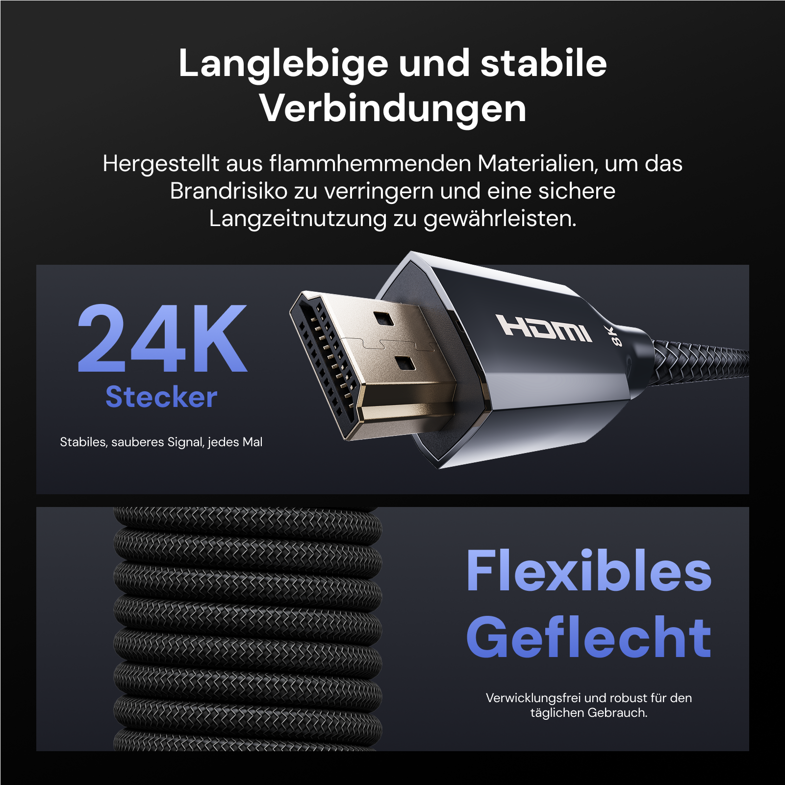 AWOL Vision 8K Ultra High Speed zertifiziertes HDMI-Kabel