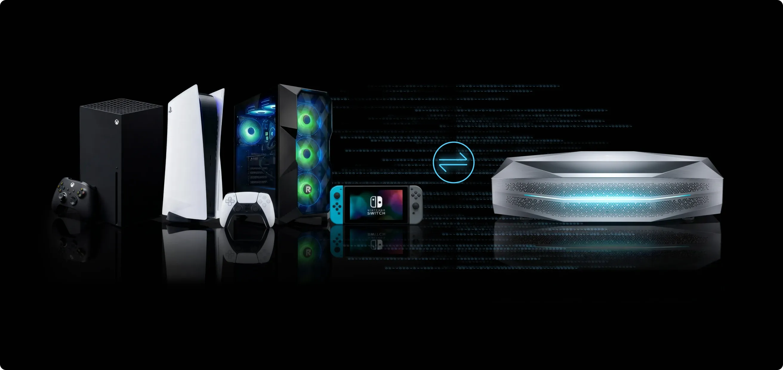 Aetherion UST-Projektor mit VRR für Xbox, PlayStation, PC und Nintendo Switch Gaming.