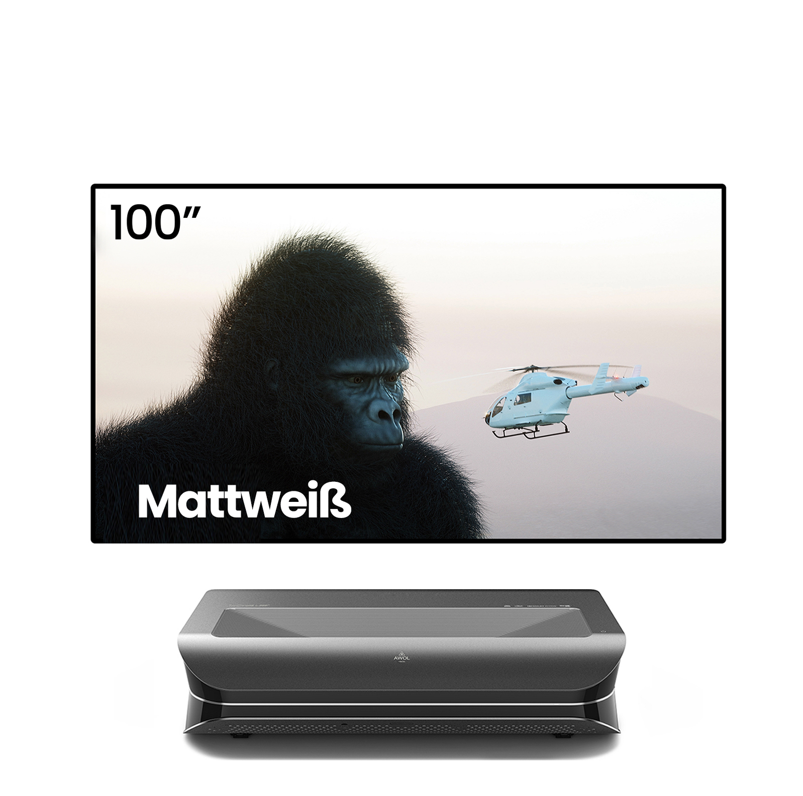 LTV-3000 Pro + 100"-150" Mattweißer Leinwand