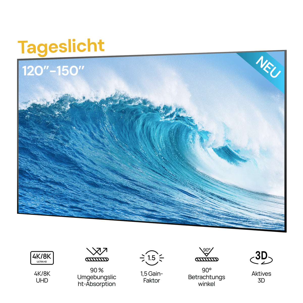 120''-150'' Next-Gen Daylight Fresnel ALR Screen