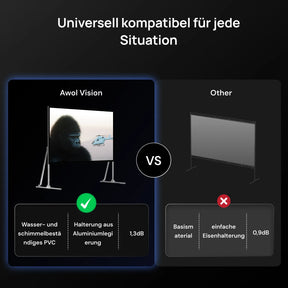 120‘’-200‘’ Awol Vision Tragbare faltbare Mattweiße Leinwand für den Außenbereich