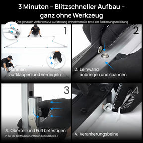 120‘’-200‘’ Awol Vision Tragbare faltbare Mattweiße Leinwand für den Außenbereich