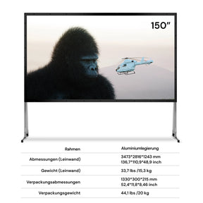 120‘’-200‘’ Awol Vision Tragbare faltbare Mattweiße Leinwand für den Außenbereich