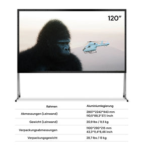 120‘’-200‘’ Awol Vision Tragbare faltbare Mattweiße Leinwand für den Außenbereich