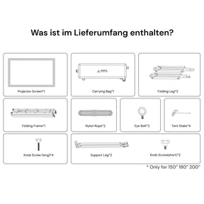 120‘’-200‘’ Awol Vision Tragbare faltbare Mattweiße Leinwand für den Außenbereich