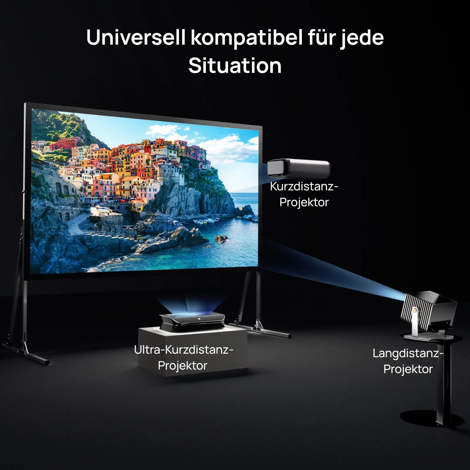 120‘’-200‘’ Awol Vision Tragbare faltbare Mattweiße Leinwand für den Außenbereich