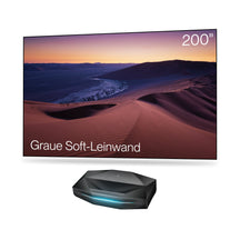 Aetherion Pro + 100''–200'' CineContrast Fixed-Frame Screen in Soft Gray
