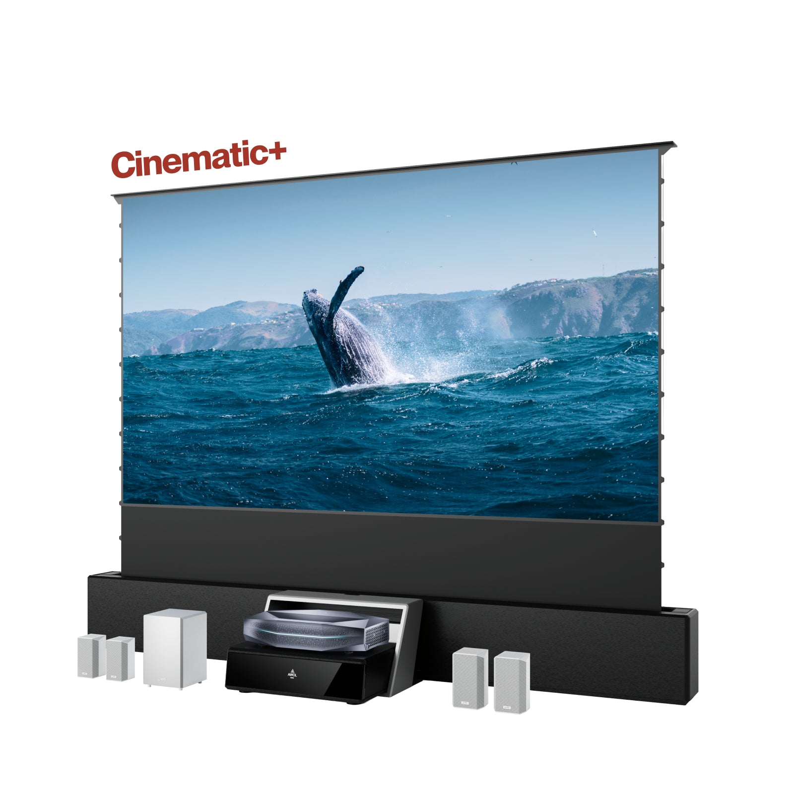Aetherion Max+120'' Motorisierte Bodenleinwand+120'' Station Paket+ 4.1.2 ThunderBeat