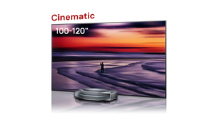 AWOL Vision Aetherion Max 4K RGB Ultrakurzdistanz Beamer mit 100–120 Zoll Cinematic Leinwand für ein großes Heimkino-Erlebnis.
