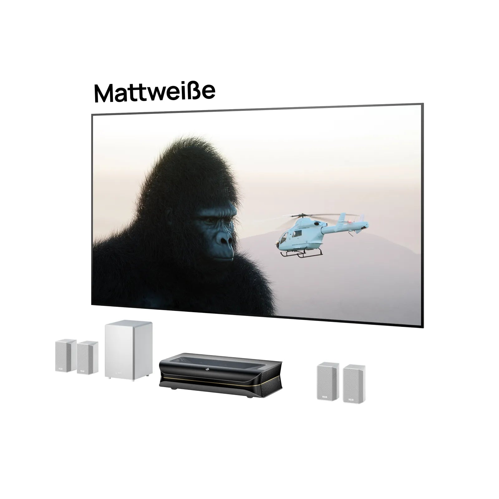 LTV-3000 Pro + 100''-120'' Mattweißer Leinwand + ThunderBeat
