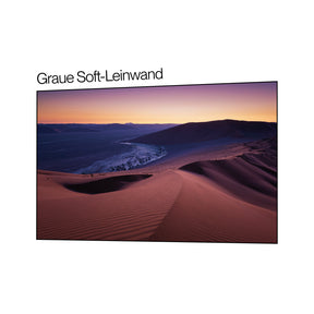100''–200'' CineContrast Fixed-Frame-Leinwand in Soft-Grau