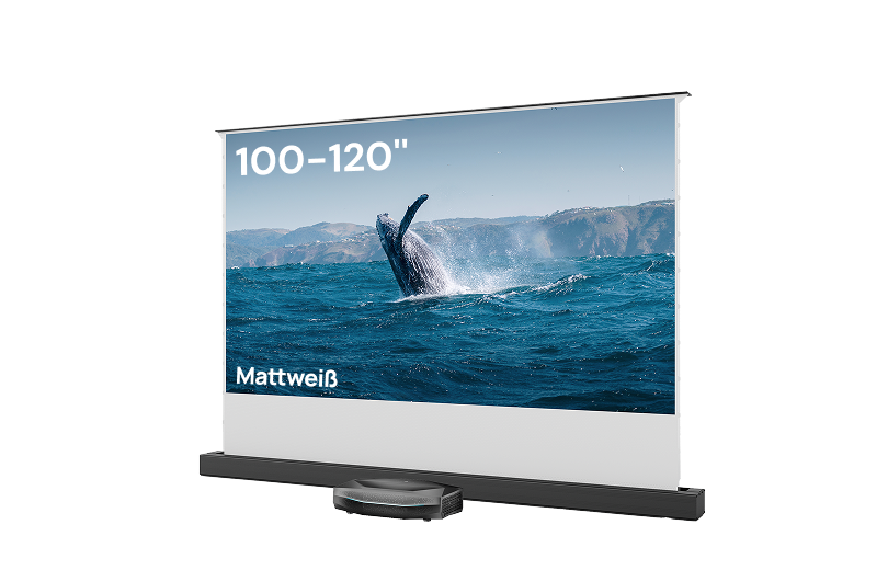 Aetherion Pro+100'' -120'' Mattweiße Bodenaufsteigende Leinwand Paket